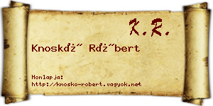 Knoskó Róbert névjegykártya