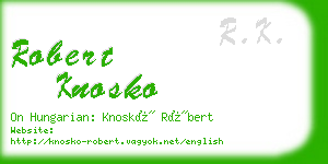 robert knosko business card